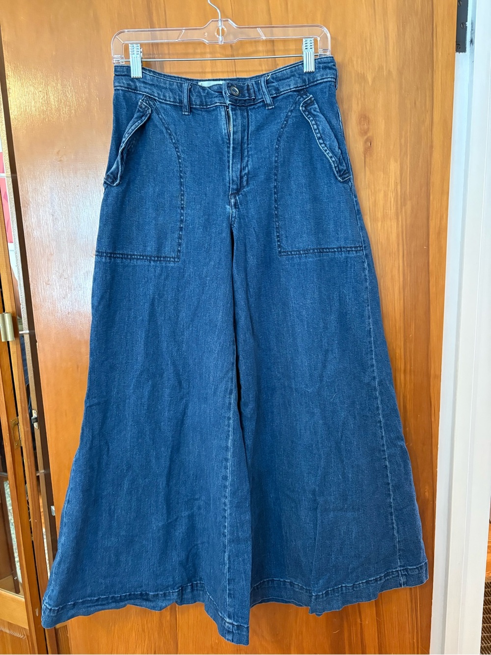 Anthropologie Pilcro Wide-Leg High-Rise Jeans in Dark Blue - Picture 2 of 6
